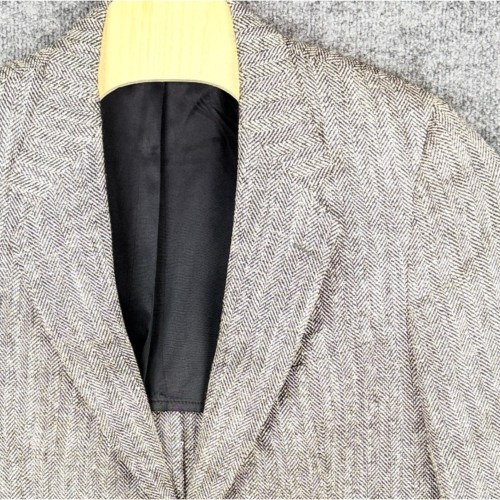 Vintage 80s Bert Pulitzer Sport Coat USA Tweed Herringbone Wool Blend Jacket 42R